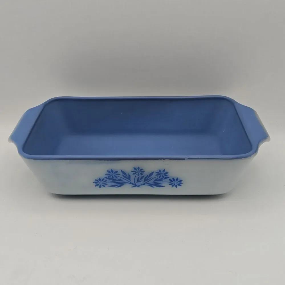 Fire King Loaf Pan Blue Cornflower 1 Qt Anchor Hocking USA Bakeware Vintage 441